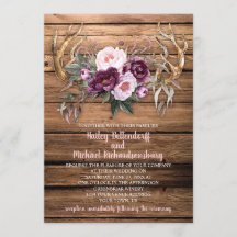 Boda de Antlers de Barn Wood Purple Plum Peonies