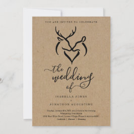 Invitación Boda de Antlers Doe & Deer Hearters