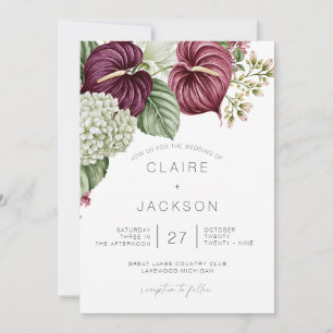 Invitación Boda de Anturio y Hortensia con Vino de Borgoña