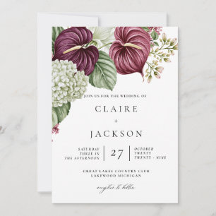 Invitación Boda de Anturio y Hortensia de Vino de Borgoña