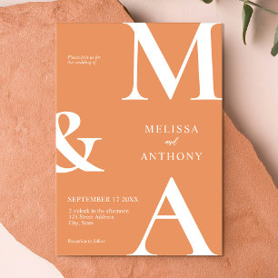 Invitación Boda de Apricot Minimalista moderno