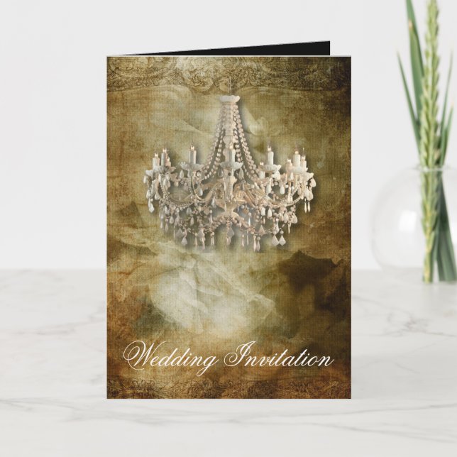 Invitación boda de araña rústica vintage (Anverso)