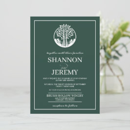 Invitación Boda de árbol de águila verde