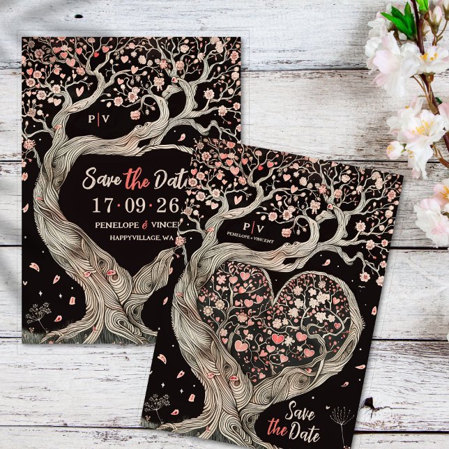 Invitación Boda de árbol de amor Guardar la fecha (Subido por el creador)