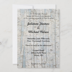 Invitación Boda de árbol de birch blanco