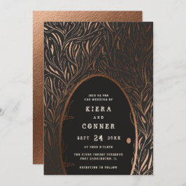 Invitación Boda de árbol de cuento de hadas de folklore irlan