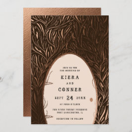 Invitación Boda de árbol de cuento de hadas de folklore irlan
