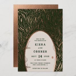 Invitación Boda de árbol de cuento de hadas de folklore irlan