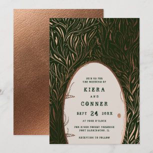 Invitación Boda de árbol de cuento de hadas de folklore irlan