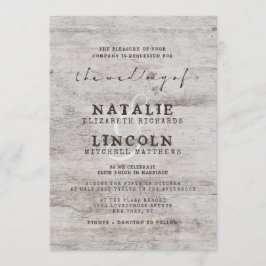 Invitación Boda de árbol de maderas de Birch Rústico de novia