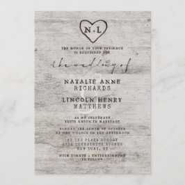 Invitación Boda de árbol de maderas de Birch Rústico de novia