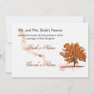 Invitación Boda de árbol de otoño-óxido