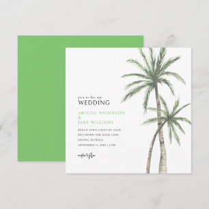 Invitación Boda de árbol de palma verde lima