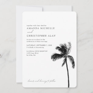 Invitación Boda de árbol de palmeras Personalizado foto de pl