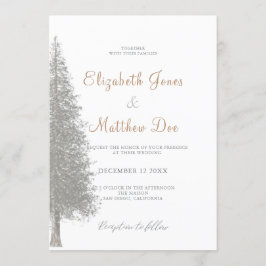Invitación Boda de árbol de pino de invierno de la montaña fo