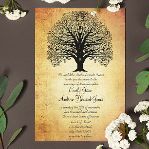 Invitación Boda De Árbol De Swirl Renacentista Medieval