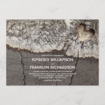 Boda de árbol del corazón de la madera esculpida r