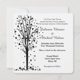 Invitación Boda de árbol del corazón romántico