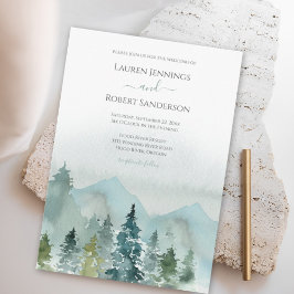Invitación Boda de Árbol Evergreen de la Montaña Rusa