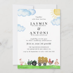 Invitación Boda de Árbol Evergreen Forestal Rústico de Montañ