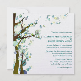 Invitación Boda de árbol singulares (Pearl Shimmer)