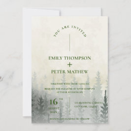 Invitación Boda de Árboles Acuáticos Románticos de Bosques Mi