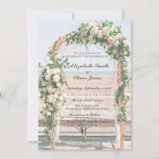 Invitación Boda de Arbor Beach (Anverso)