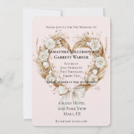 Invitación Boda de arbustos florales de color blanco