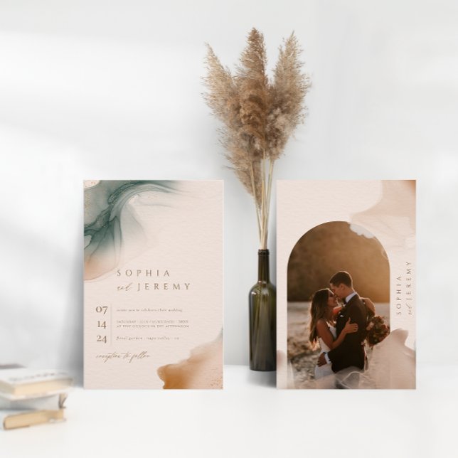 Invitación Boda de arca fotográfica Bohemian Soft Natural Pas (Subido por el creador)