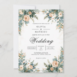 Invitación Boda de arco botánico de albaricoque suave