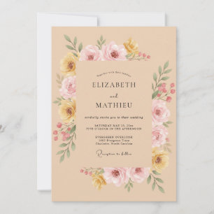 Invitación Boda de Arco Botánico Rosado