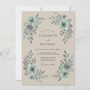 Invitación Boda de Arco Botánico Verde Menta