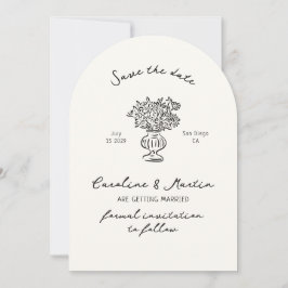 Invitación Boda de arco caprichoso, de mano, ahorra la fecha