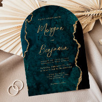 Boda de Arco de Escritura de Ágata Azul Teal Moder