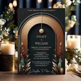 Invitación Boda de Arco de Granjas Rústico de Bosque de Mader