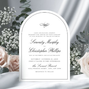 Invitación Boda de arco de guiones de elegancia clásica simpl