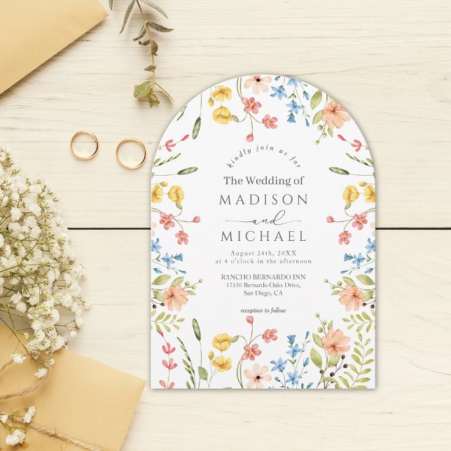 Invitación Boda de Arco de Jardín Rústico de Flores Silvestre (Subido por el creador)