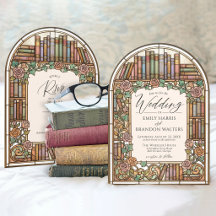 Boda de Arco de Vidrio Emplomado con Libros de Bib