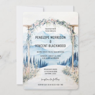 Invitación Boda de Arco en las montañas 2 acuarela