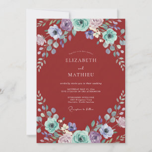 Invitación Boda de arco etéreo de Borgoña