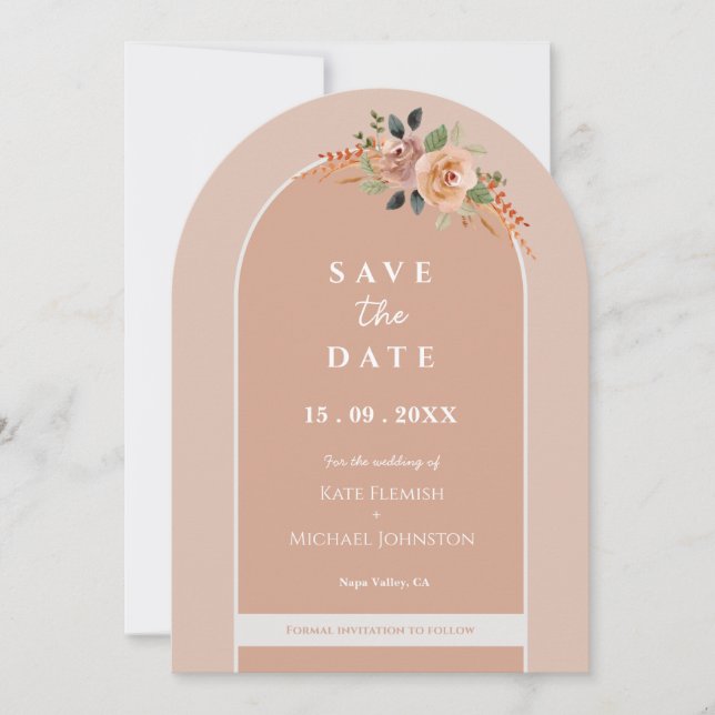 Invitación Boda de arco floral (Anverso)