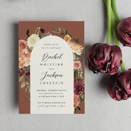 Invitación Boda de arco floral de color acuático de florecimi