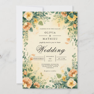 Invitación Boda de arco floral de Ethereal Peach