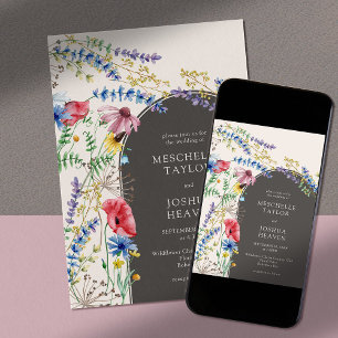 Invitación Boda de Arco Floral de Flor Silvestre Charm Countr