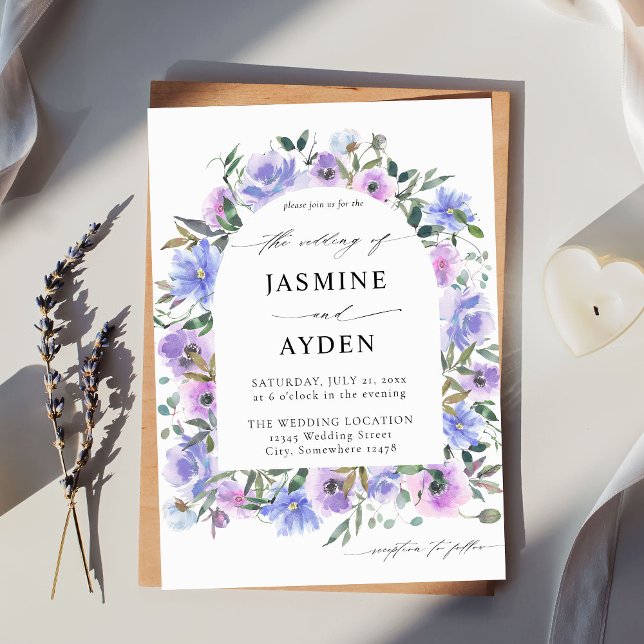 Invitación Boda de Arco Floral Peri y Purple (Subido por el creador)