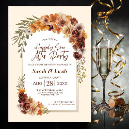 Invitación Boda De Arco Floral Rústico Después De Fiesta