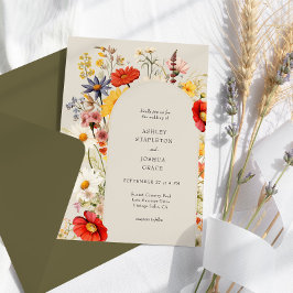 Invitación Boda de Arco Floral Rústico Elegante