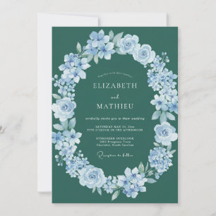 Invitación Boda de Arco Floral Suave Esmeralda