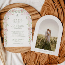 Boda de arco floral verde suave rosa