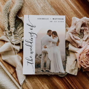 Invitación Boda de arco fotográfico con guión vertical